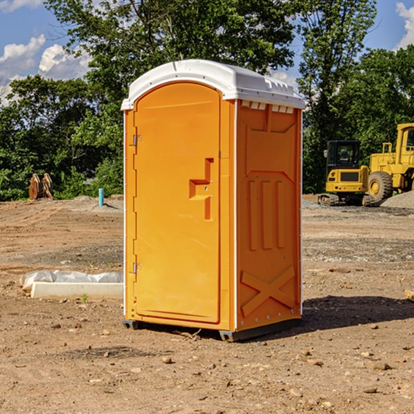 how often are the porta potties cleaned and serviced during a rental period in Lumberland